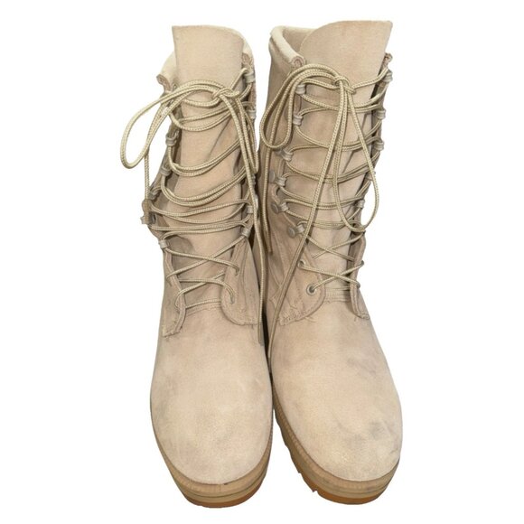 Men’s Desert Tan Tactical Vibram Sole Combat Work Army Hot Cold Boots Sz 7.5 XW - Picture 1 of 11